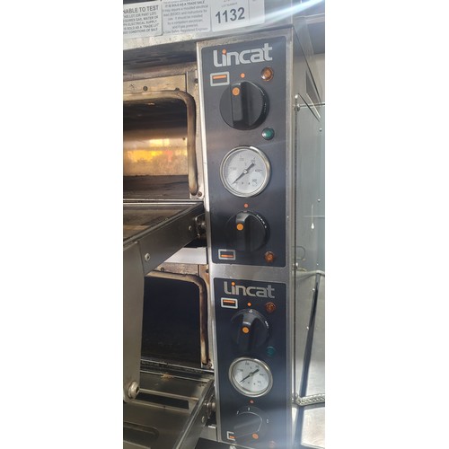 1140 - A commercial stainless steel 2 drawer Pizza oven by Lincat purchased 2019, type PO630-2, comes with ... 