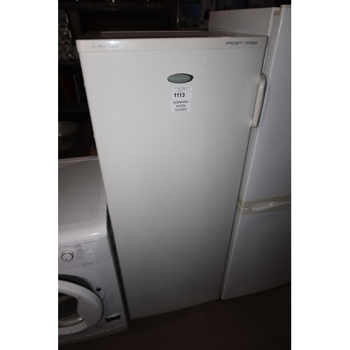 1113 - An upright single door freezer by Frigidaire A rated, frost free - trade