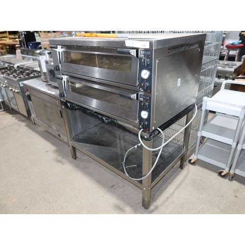 1140 - A commercial stainless steel 2 drawer Pizza oven by Lincat purchased 2019, type PO630-2, comes with ... 