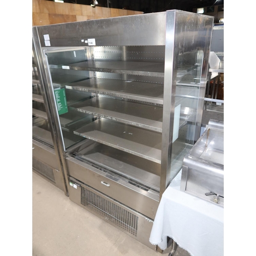 1146 - A commercial stainless steel refrigerated open front display cabinet by Foster type FMSLIM1200NG 240... 