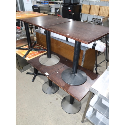 1177 - 4 x square wooden topped cafe type tables