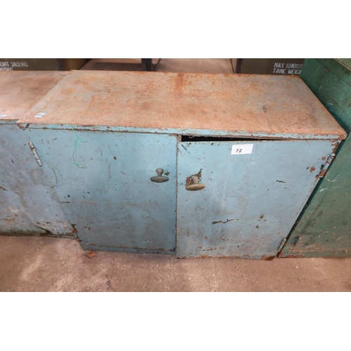 72 - A metal two door storage cabinet