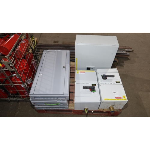 546 - 1 pallet containing 6 various electrical control boxes