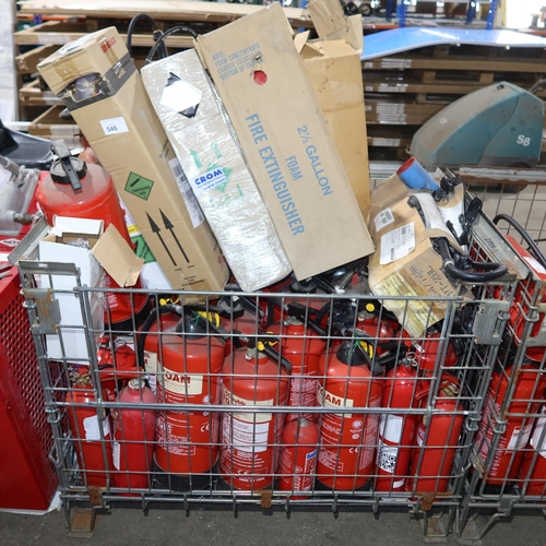 548 - A quantity of various fire extinguishers - Contents of 1 stillage which is not included