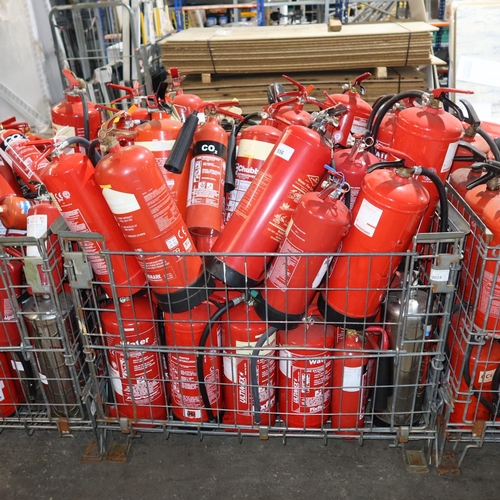 556 - A quantity of various fire extinguishers - Contents of 1 stillage which is not included