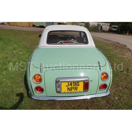 544a - Nissan Figaro coupe convertible.  Reg. no. J496 NPR, 1st reg 05/04/2005, declared manufactured 1991,... 