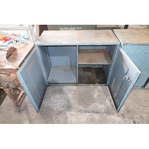 71 - A metal two door storage cabinet