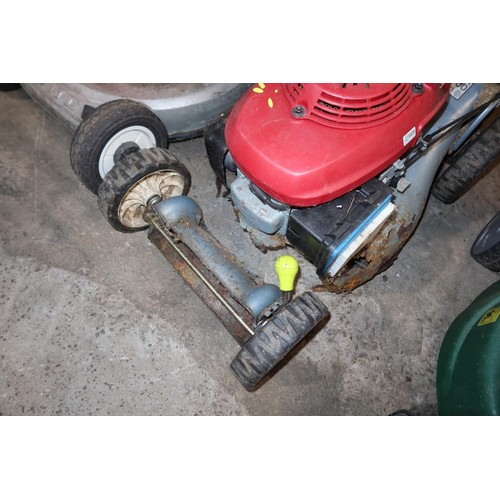 76 - 1 Honda SX petrol engine lawn mower (handle requires refitting) and 1 Honda petrol engine lawnmower ... 