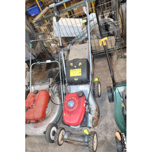 76 - 1 Honda SX petrol engine lawn mower (handle requires refitting) and 1 Honda petrol engine lawnmower ... 