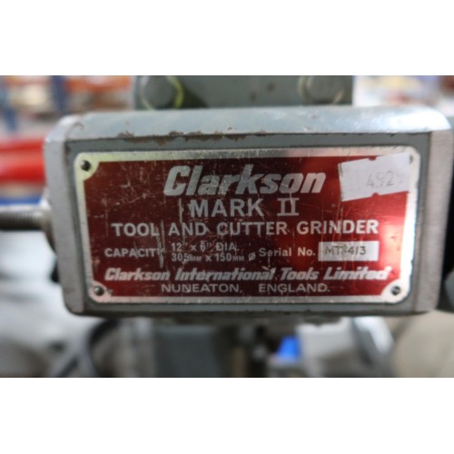 384 - 1 Clarkson Mark II tool and cutter grinder machine no. MT-413, 3ph