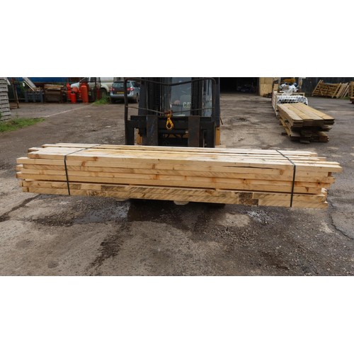 945 - 56 lengths of timber at approx 7.5x4cm. Lengths vary up to 243cm