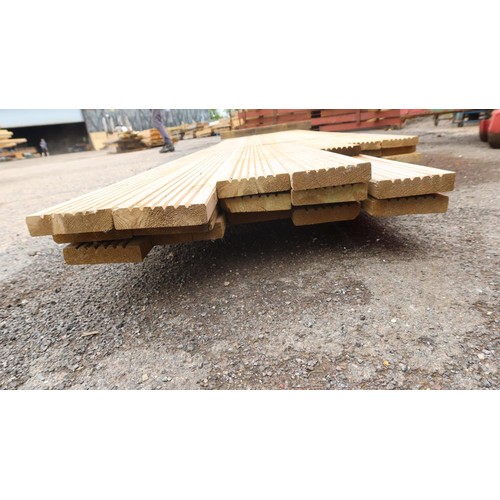 951 - A qty of various decking boards approx 12x3cm. Lengths vary up to approx 420cm