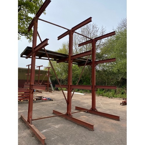 900 - 6 x metal heavy duty double sided yard storage frames, (top stack) (1 frame is damaged), each frame ... 