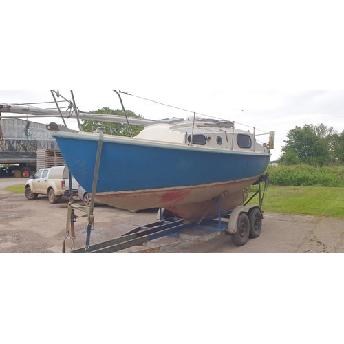 538 - Macwester 22ft sailing yacht, fin keel, sloop rig.  Yanmar twin cylinder Diesel engine (recently run... 