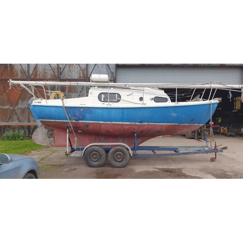 538 - Macwester 22ft sailing yacht, fin keel, sloop rig.  Yanmar twin cylinder Diesel engine (recently run... 