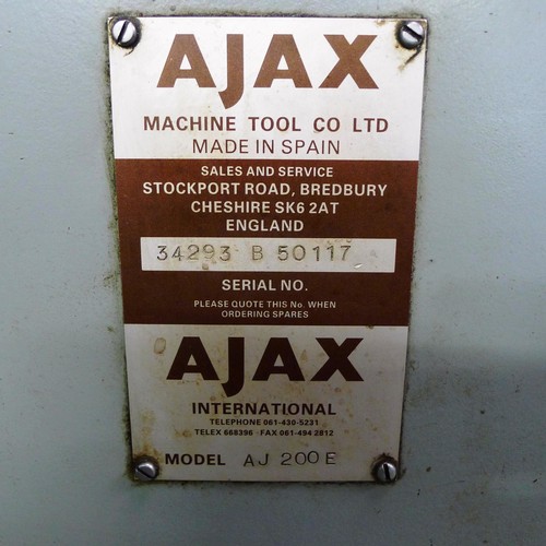 23 - 1 lathe by Ajax model AJ200E x 1150mm BC, serial number 3429B 50117, gap bed with gap piece fitted, ... 