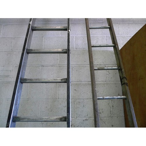 63 - 1 aluminum ladder (15 rung) and 1 other ladder