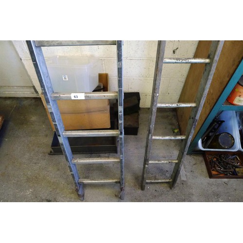 63 - 1 aluminum ladder (15 rung) and 1 other ladder