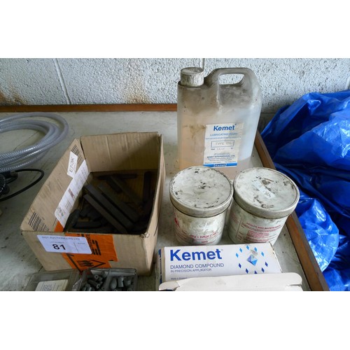 81 - A quantity of various items including diamond compound, polishing stones, felt bobs etc