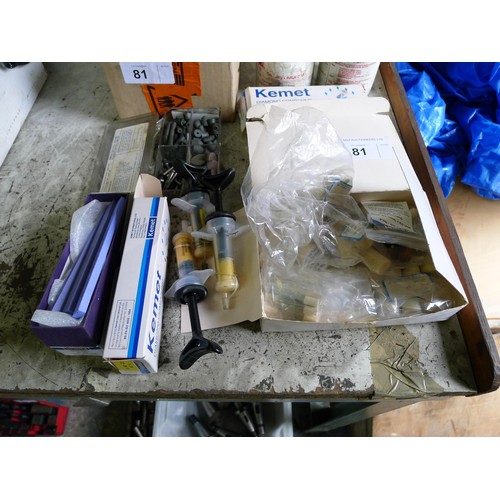 81 - A quantity of various items including diamond compound, polishing stones, felt bobs etc