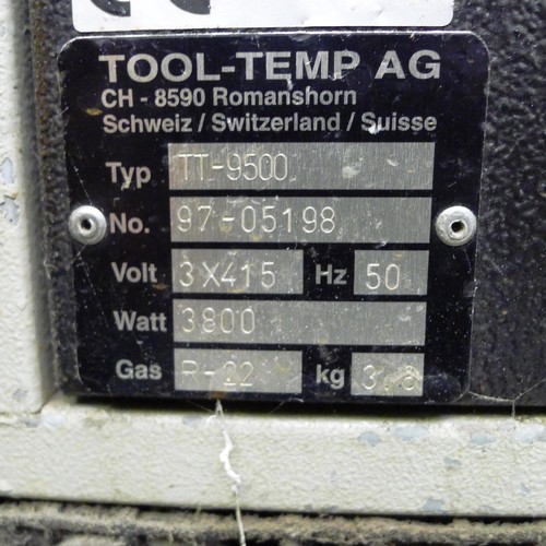 117 - 1 cooling unit by Tool-Temp type TT-9500, 3ph. This item was used daily until last week.