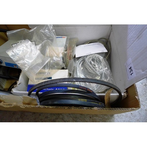 134 - A box containing a quantity of various plastic injection moulding related spares including a hot noz... 