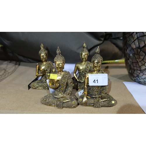 41 - A set of 4 Gitane resin Buddha figurines RRP £79