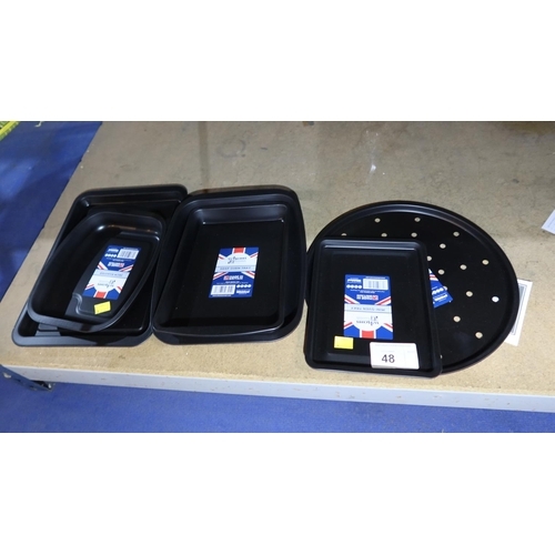 48 - 6 various metal oven trays by Wham