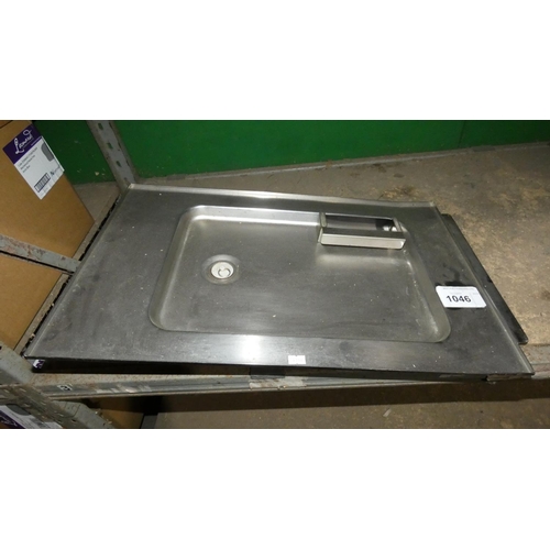 1046 - A commercial stainless steel slimline shallow sink