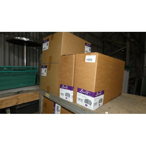 1055 - 2 x boxes each containing a hand towel dispenser and 2 boxes each containing a twin toilet roll disp... 