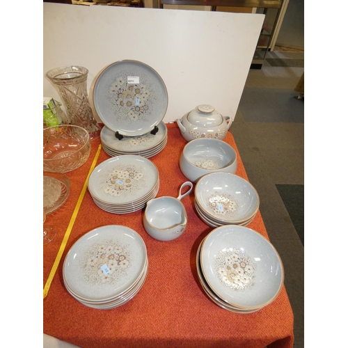 A quantity of Grey floral patterned Denby 