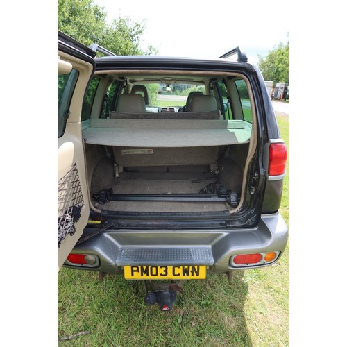 3589 - Nissan Terrano SE TD Auto 4x4 Estate. Reg: PM03 CWN, 23/04/2003, MoT Expired 26/04/2022.. , 5 Door E... 