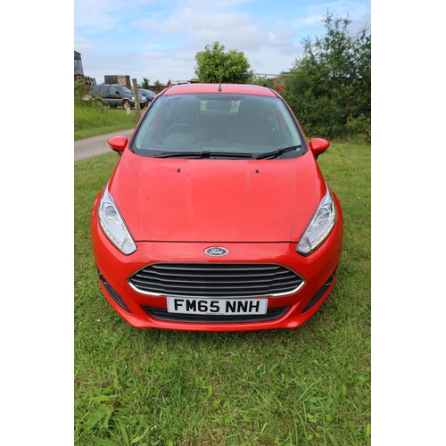 3588 - Red Fiesta Zetec Turbo 5 dr hatchback, Reg FM65 NNH, 31/12/2015, 5 spd manual petrol 998cc petrol, M... 