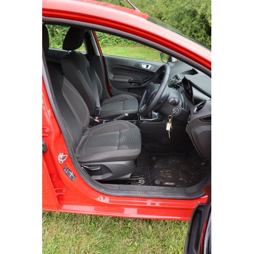 3588 - Red Fiesta Zetec Turbo 5 dr hatchback, Reg FM65 NNH, 31/12/2015, 5 spd manual petrol 998cc petrol, M... 