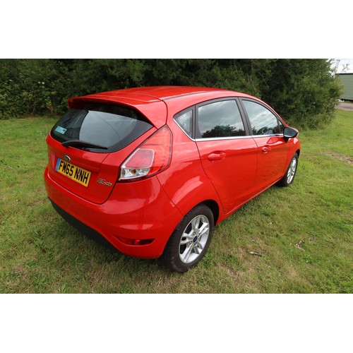 3588 - Red Fiesta Zetec Turbo 5 dr hatchback, Reg FM65 NNH, 31/12/2015, 5 spd manual petrol 998cc petrol, M... 