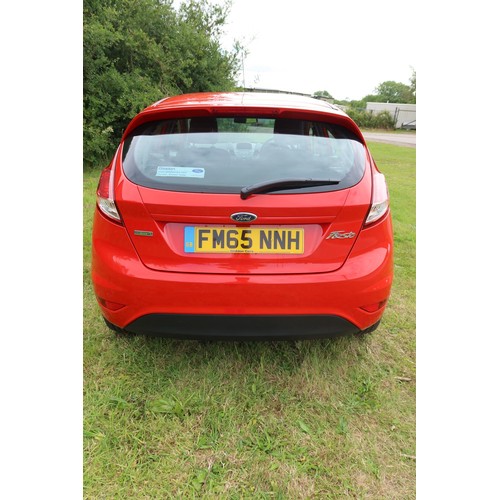 3588 - Red Fiesta Zetec Turbo 5 dr hatchback, Reg FM65 NNH, 31/12/2015, 5 spd manual petrol 998cc petrol, M... 