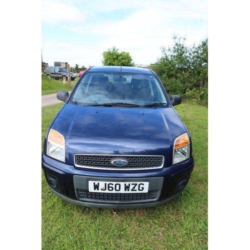 3590 - Ford Fusion Diesel 1.4 TDCi Zetec Hatchback Blue, Reg WJ60 WZG, 13/09/2010, 5d hatch, 5 spd manual d... 