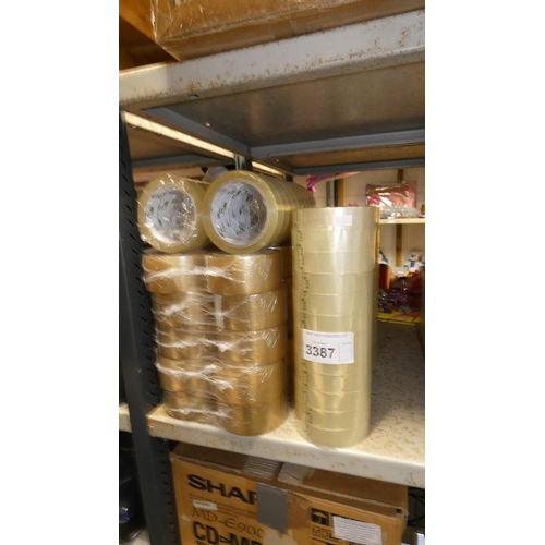 3387 - A quantity of various packing tape by Vibrak & Kite, contents of half a shelf