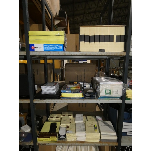 3401 - A quantity of office stationary, paper, envelopes etc. Contents of 3 shelves