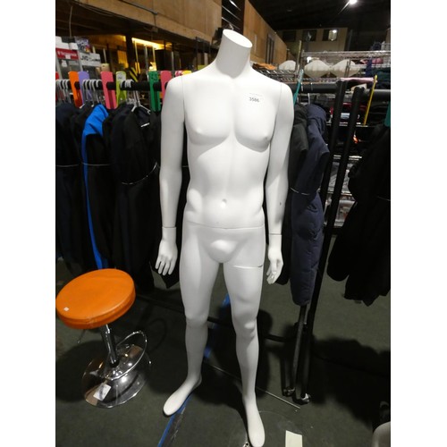 3586 - A full size male headless mannequin with stand plate but no support bar