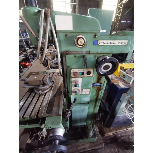 55 - A universal milling machine by Metba model MB-O, 3ph, supplied with a separate power unit (on left h... 