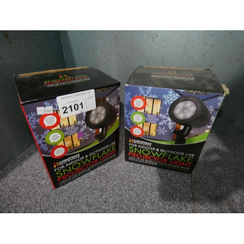 2101 - 2 x snowflake projector lights by Christmas Workshop 240v (Trade)