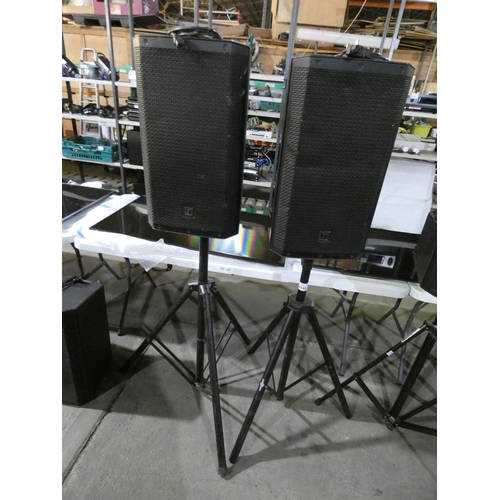 2148 - 2 x Electro Voice active 12 inch speakers type ZLK-12P 1000w supplied with 2 x Gear 4 Music folding ... 