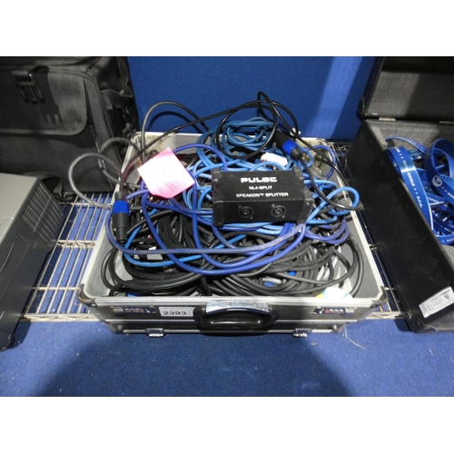 2393 - 1 carry case containing a quantity of various Speakon type speaker leads and a Pulse NL-4 Speakon sp... 