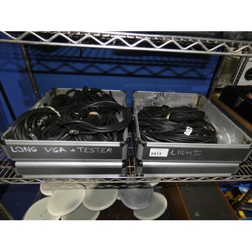 2413 - 2 carry cases containing a quantity of various VGA leads and a Tenma VGA cable tester . Contents of ... 