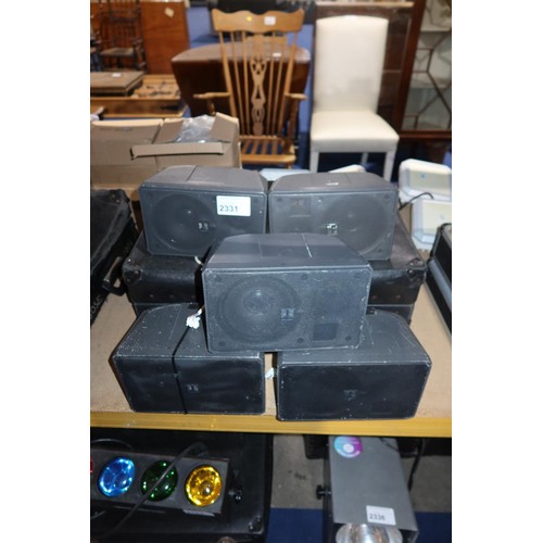 2331 - 5 x TOA speakers type F-160GM supplied with a black storage case (which takes four speakers)