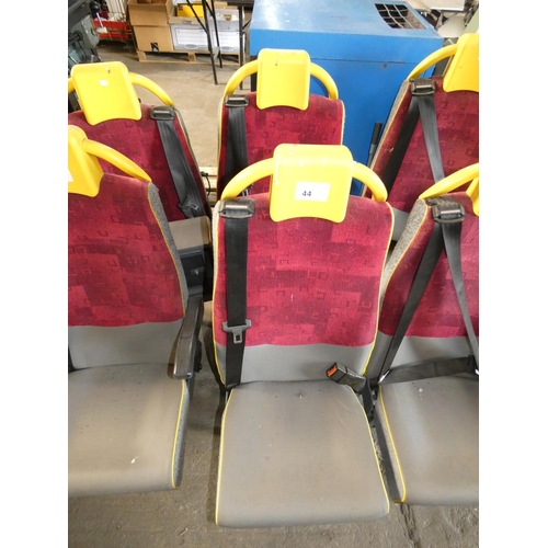 44 - 2 seats with subframes and seat belts attached - removed from a mini bus