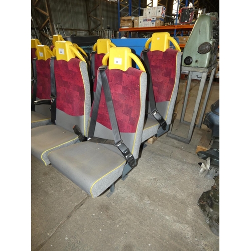 45 - 2 seats with subframes and seat belts attached - removed from a mini bus