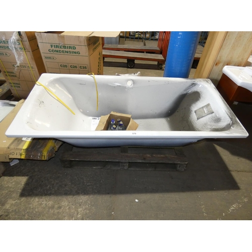 579 - 1 white enamel metal bath by Kaldewei approx 180 x 80cm