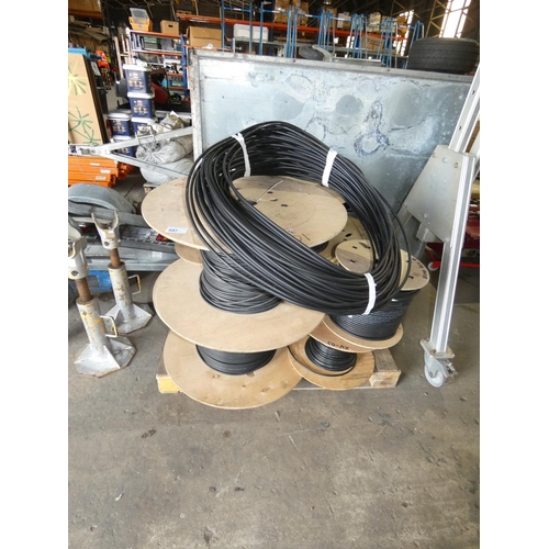 597 - 1 pallet containing a quantity of various part used reels of cable